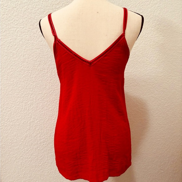 Maje Red Lace Trim Camisole - Picture 6 of 8